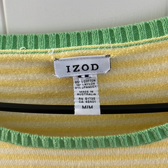 (5/$20) IZOD Medium Yellow and White Stripe Sweater - Picture 3 of 5